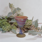 amber mineral handblown glass triangular martini drinking goblet