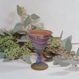 amber mineral handblown glass triangular martini drinking goblet