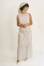 Load image into Gallery viewer, white cotton polyester multi tiered Grecian maxi dress