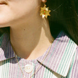 gold plated silver delicate people pendants on chain