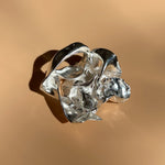 sterling silver hammered flower statement ring