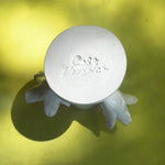 ceramic glazed candleholder in white with multi leaves