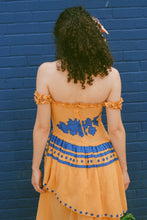 Load image into Gallery viewer, LIANA DRESS IN PAPAYA/BLUE PRESALE