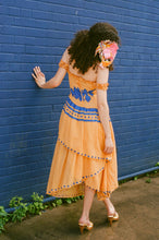Load image into Gallery viewer, LIANA DRESS IN PAPAYA/BLUE PRESALE