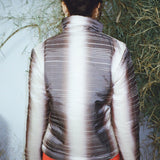 faded beige straight puffer jacket