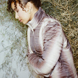 faded beige straight puffer jacket