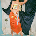 PLAYA SKIRT IN ORANGE/ICE - 100% SILK