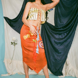 PLAYA SKIRT IN ORANGE/ICE - 100% SILK