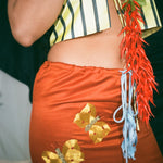 PLAYA SKIRT IN ORANGE/ICE - 100% SILK