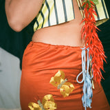 PLAYA SKIRT IN ORANGE/ICE - 100% SILK