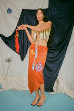 Load image into Gallery viewer, PLAYA SKIRT IN ORANGE/ICE - 100% SILK