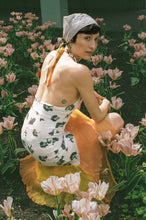 Load image into Gallery viewer, polyester elastane sequin fitted halter dress silk ruffle