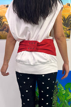 Load image into Gallery viewer, red lambskin pink ring thick 80s snap belt