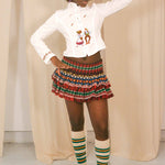 Ribatejo inspired cotton weighted pleated mini skirt