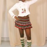 Ribatejo inspired cotton weighted pleated mini skirt