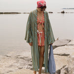 striped jersey pique Filipiniana baro sleeve robe