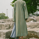 striped jersey pique Filipiniana baro sleeve robe