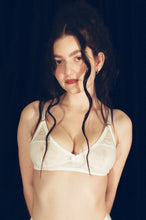 Load image into Gallery viewer, nylon spandex white lace mesh triangle bra