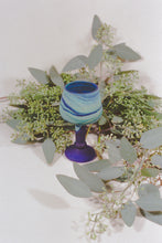Load image into Gallery viewer, cobalt blue handblown Palestinian round drinking goblet