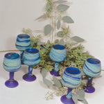 cobalt blue handblown Palestinian round drinking goblet