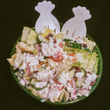 hand carved mother of pearl hand salad tongs