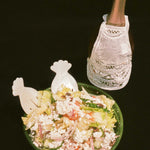 hand carved mother of pearl hand salad tongs