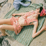 jersey pique stripe sleeveless crop top