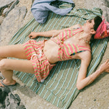 jersey pique stripe sleeveless crop top