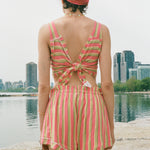 jersey pique stripe sleeveless crop top