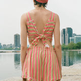 jersey pique stripe sleeveless crop top