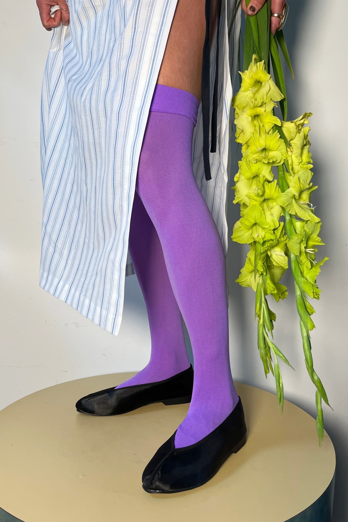 black satin pointed theatre slipper