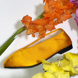 SATIN THEATRE SLIPPER IN YELLOW - 100% SILK SHOP