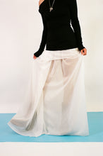 Load image into Gallery viewer, white cotton silk floor length semi sheer skirt