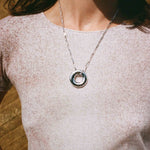 rhodium plated brass oval link chain necklace