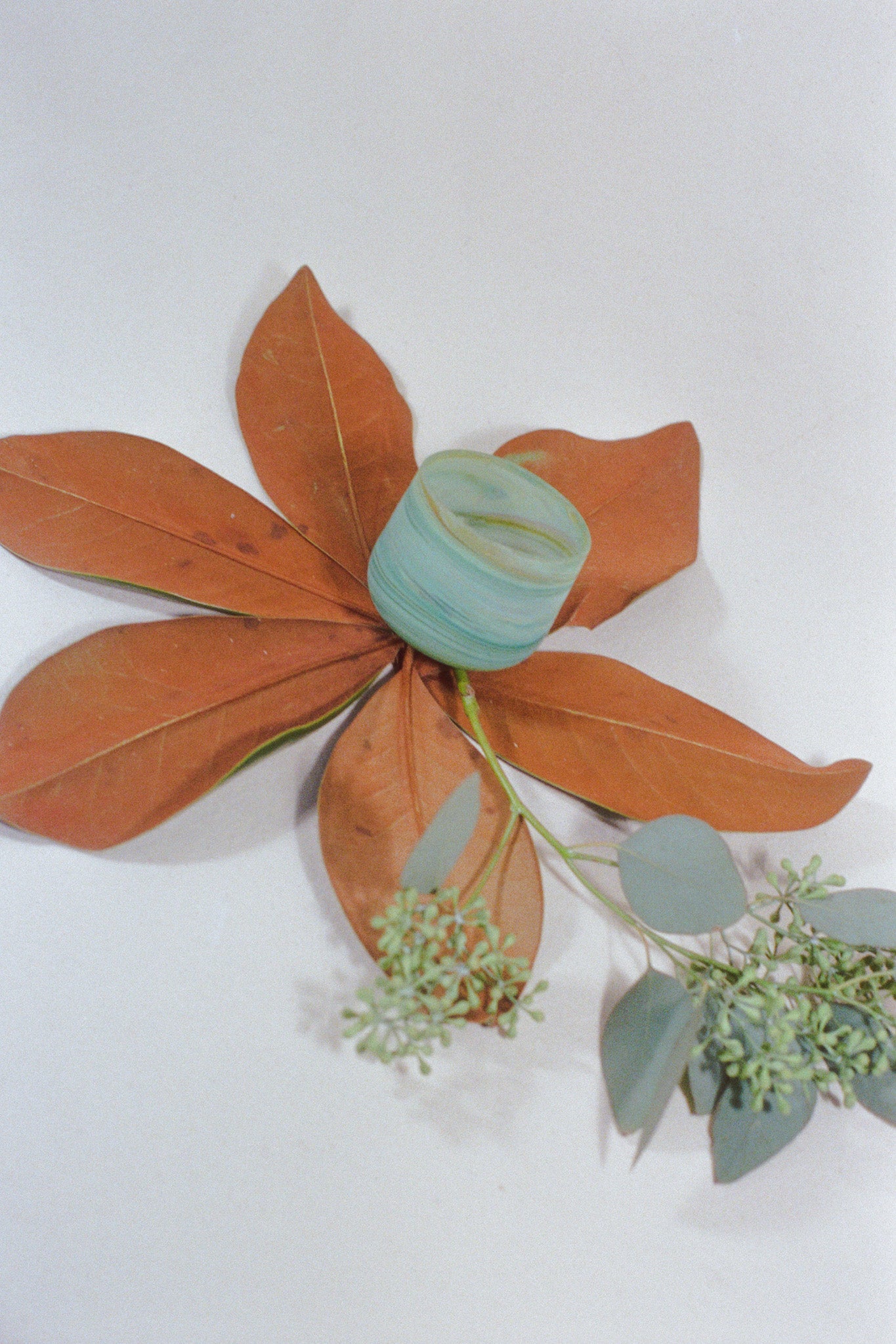 small green Palestinian handblown glass tumbler