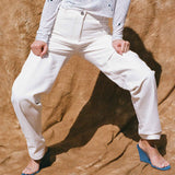 white cotton mid rise stovepipe cowboy jean