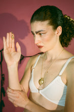 Load image into Gallery viewer, underwater relic spiral seashell brass medallion fragrance necklace