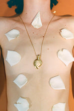 Load image into Gallery viewer, underwater relic spiral seashell brass medallion fragrance necklace