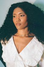 Load image into Gallery viewer, 22k gold textured ring chain necklace