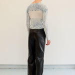 straight cut buttery soft black leather pant