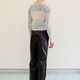 straight cut buttery soft black leather pant