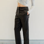 straight cut buttery soft black leather pant