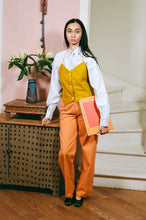 Load image into Gallery viewer, tangerine cotton poplin low rise straight cut pants