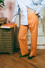 Load image into Gallery viewer, tangerine cotton poplin low rise straight cut pants
