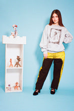 Load image into Gallery viewer, black yellow mid rise skater baggy jeans
