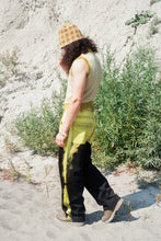 Load image into Gallery viewer, black yellow mid rise skater baggy jeans