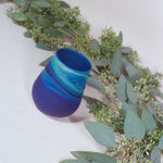 cobalt mineral handblown glass cylindrical drinking tumbler