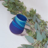 cobalt mineral handblown glass cylindrical drinking tumbler