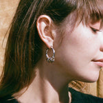 14k gold platinum plated brass hollow hoop earrings