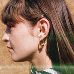 14k gold platinum plated brass hollow hoop earrings